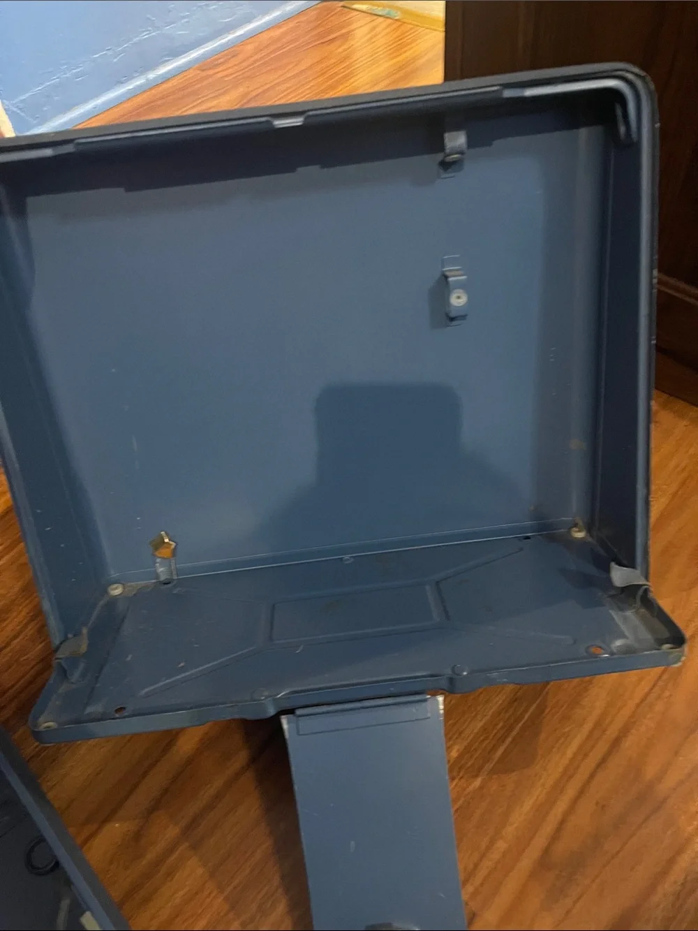 Compact Navy Blue Portable Storage Case with Handle